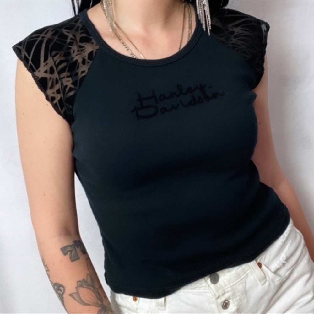 HARLEY DAVIDSON EARLY 2000 BURNOUT SLEEVE TEE